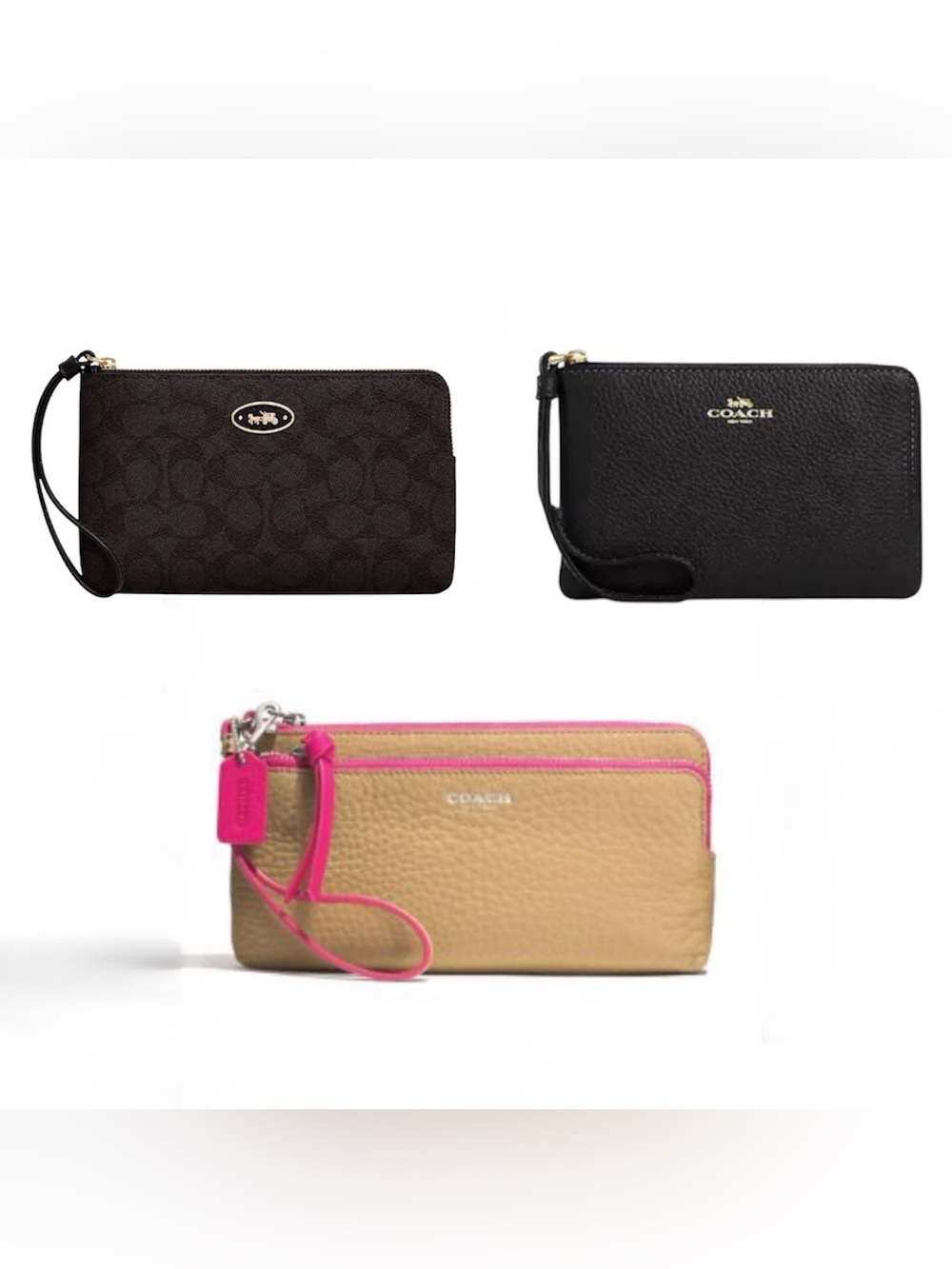 ✨Three Coach Leather Wristlets Selling Together As A Set ✨